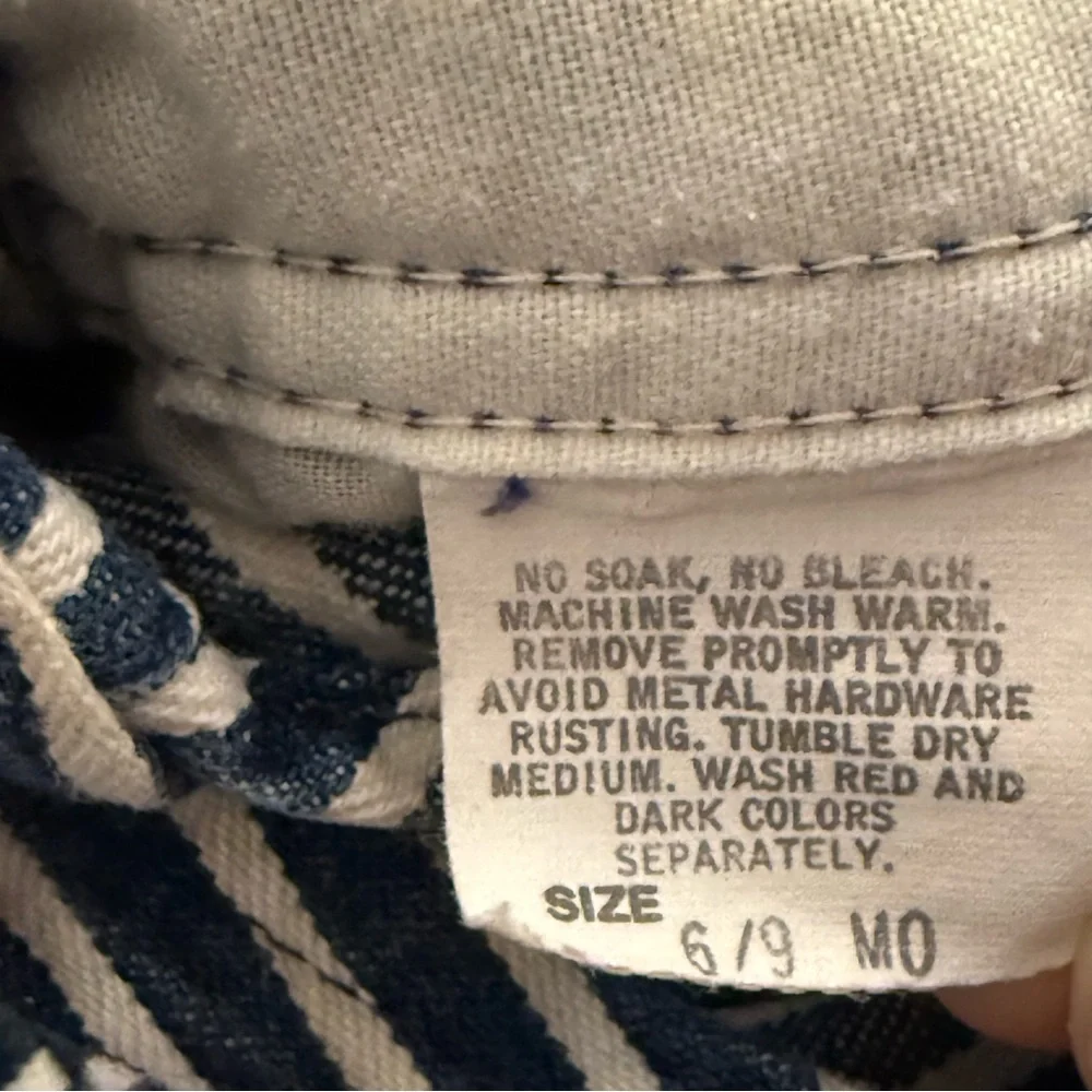 Vintage OshKosh‎ B'gosh Navy White Striped Overalls  Vestback Made in USA